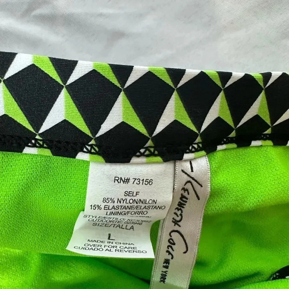 Kenneth Cole green and blue abstract print swimsuit bottom size large - Picture 8 of 9